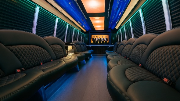 Interior of Richfield Party Bus Company's 20 Passenger Party Bus in Richfield
