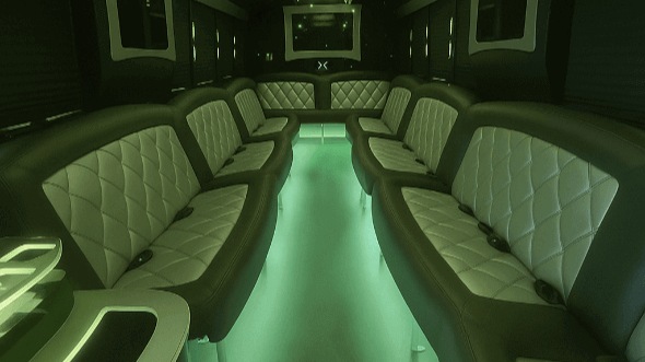 Interior of Minnetonka Party Bus Company's 25 Passenger Party Bus in Minnetonka