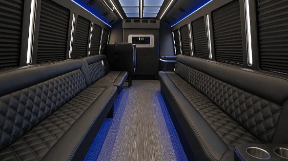 Interior of Blaine Party Bus Company's 30 Passenger Party Bus in Blaine