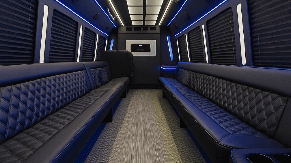 Interior of St. Cloud Party Bus Company's 30 Passenger Party Bus in St. Cloud