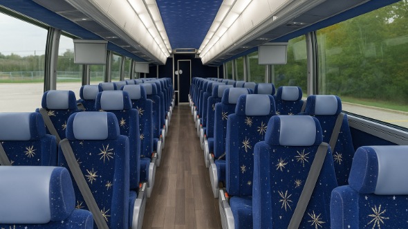 Interior of Minnesota Party Bus Company's 40 Passenger Charter Bus in Minnesota