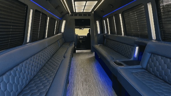 Interior of Edina Party Bus Company's 40 Passenger Party Bus in Edina