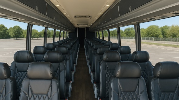 Interior of Minnesota Party Bus Company's 45 Passenger Charter Bus in Minnesota