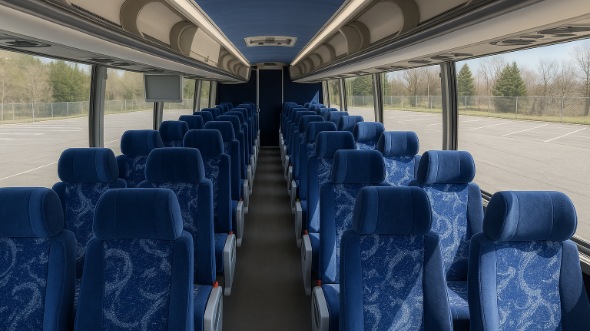 Interior of Minnesota Party Bus Company's 48 Passenger Charter Bus in Minnesota