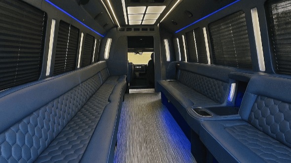 Interior of Brooklyn Park Party Bus Company's 50 Passenger Party Bus in Brooklyn Park