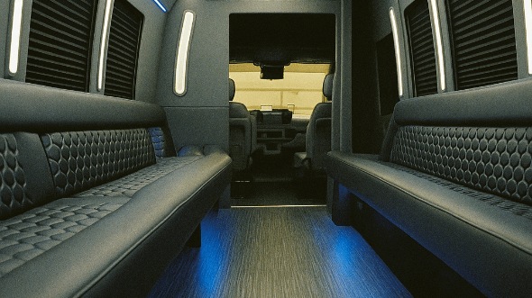 Interior of Eden Prairie Party Bus Company's 50 Passenger Party Bus in Eden Prairie