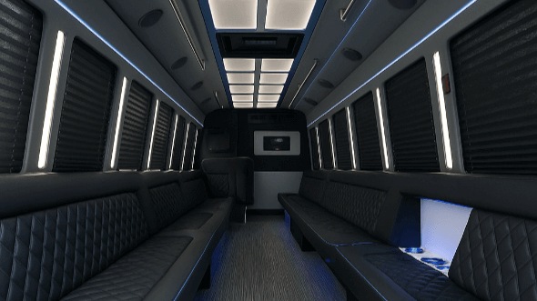 Interior of Shakopee Party Bus Company's 50 Passenger Party Bus in Shakopee