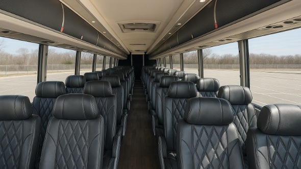 Interior of Minnesota Party Bus Company's 54 Passenger Charter Bus in Minnesota