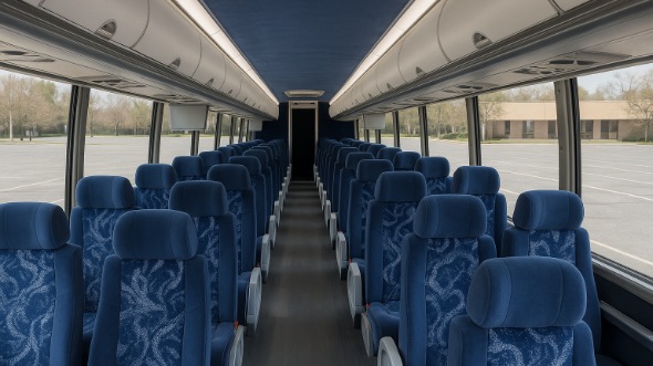 Interior of Minnesota Party Bus Company's 55 Passenger Charter Bus in Minnesota