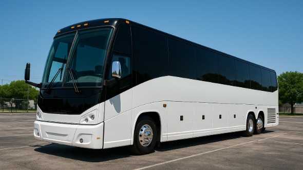 Exterior of Minnesota Party Bus Company's 56 Passenger Charter Bus in Minnesota
